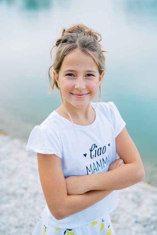 T-Shirt „Capri“, Print: schwarz