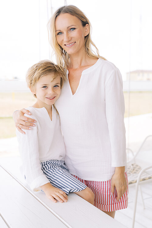 Bluse „Happiness", Mum-Edition, weiß