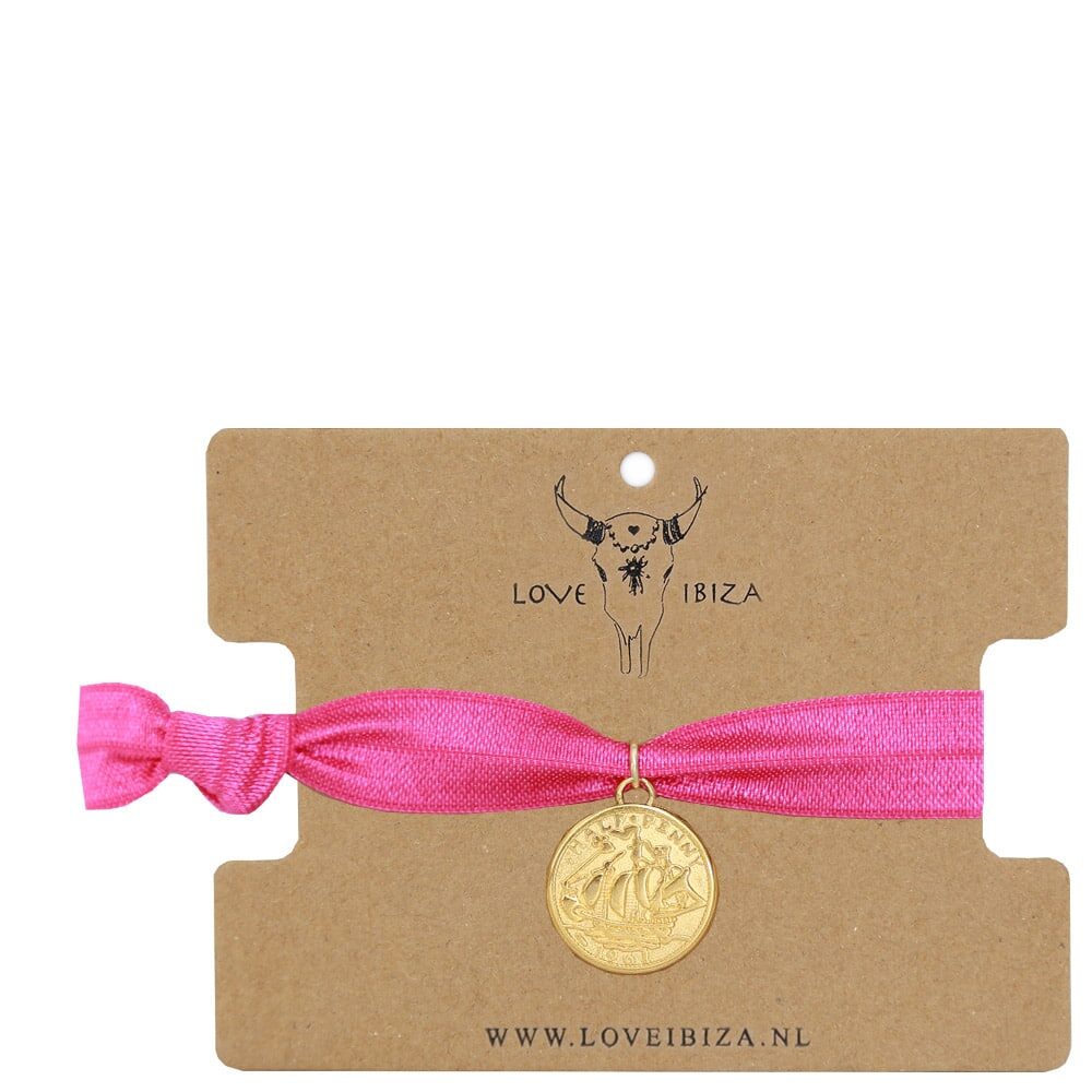 Pink coin bracelet