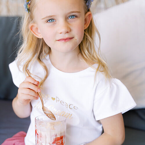 Weißes T-Shirt Mädchen Petite Marie